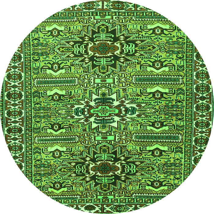 Square Persian Green Traditional Rug, tr2349grn