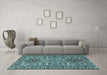 Machine Washable Persian Light Blue Traditional Rug in a Living Room, wshtr2349lblu