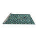 Sideview of Machine Washable Persian Light Blue Traditional Rug, wshtr2349lblu