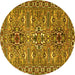 Round Machine Washable Persian Yellow Traditional Rug, wshtr2349yw