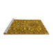 Sideview of Machine Washable Persian Yellow Traditional Rug, wshtr2349yw