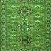 Round Machine Washable Persian Green Traditional Area Rugs, wshtr2349grn