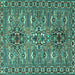 Square Machine Washable Persian Turquoise Traditional Area Rugs, wshtr2349turq