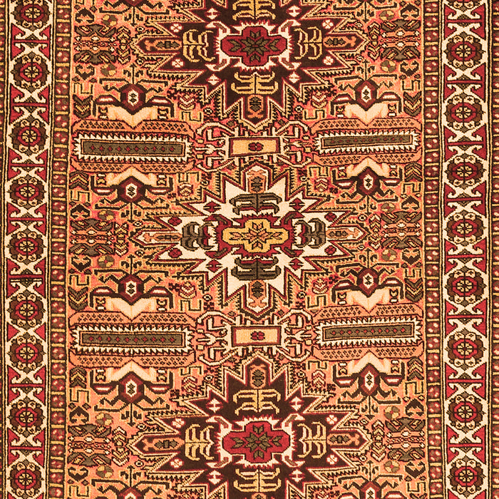 Serging Thickness of Machine Washable Persian Orange Traditional Area Rugs, wshtr2349org