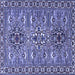 Square Machine Washable Persian Blue Traditional Rug, wshtr2349blu