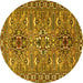 Round Persian Yellow Traditional Rug, tr2349yw