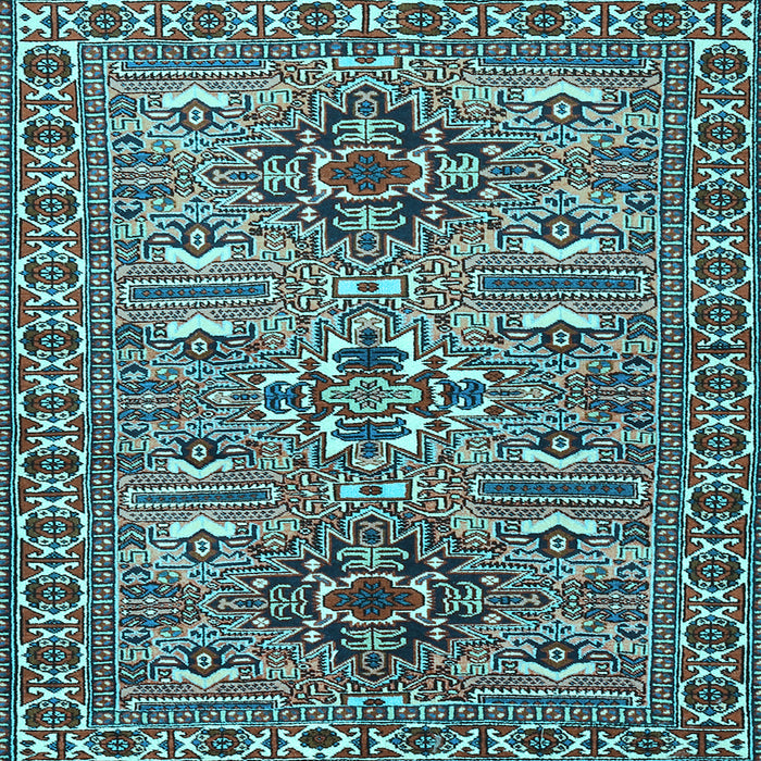 Square Machine Washable Persian Light Blue Traditional Rug, wshtr2349lblu