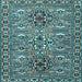 Square Machine Washable Persian Light Blue Traditional Rug, wshtr2349lblu