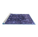 Sideview of Machine Washable Persian Blue Traditional Rug, wshtr234blu