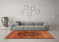 Machine Washable Persian Orange Traditional Rug, wshtr234org