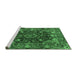 Sideview of Machine Washable Persian Emerald Green Traditional Area Rugs, wshtr234emgrn