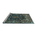 Sideview of Machine Washable Persian Light Blue Traditional Rug, wshtr234lblu