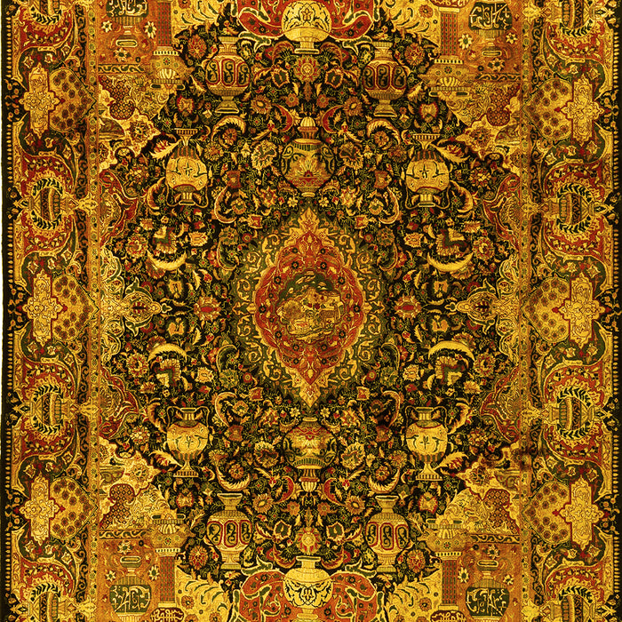 Machine Washable Persian Yellow Traditional Rug, wshtr234yw