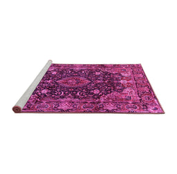 Sideview of Machine Washable Persian Pink Traditional Rug, wshtr234pnk