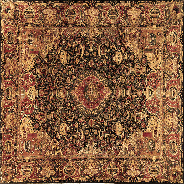 Square Machine Washable Persian Brown Traditional Rug, wshtr234brn