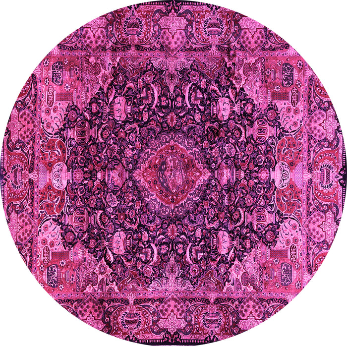 Round Persian Pink Traditional Rug, tr234pnk