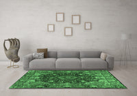 Machine Washable Persian Emerald Green Traditional Rug, wshtr234emgrn