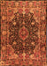 Serging Thickness of Machine Washable Persian Orange Traditional Area Rugs, wshtr234org