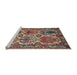 Sideview of Machine Washable Traditional Saffron Red Rug, wshtr2350