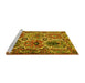 Sideview of Machine Washable Persian Yellow Traditional Rug, wshtr2350yw