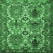 Square Machine Washable Persian Emerald Green Traditional Area Rugs, wshtr2350emgrn