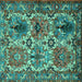 Square Persian Turquoise Traditional Rug, tr2350turq