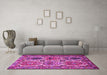 Machine Washable Persian Pink Traditional Rug in a Living Room, wshtr2350pnk