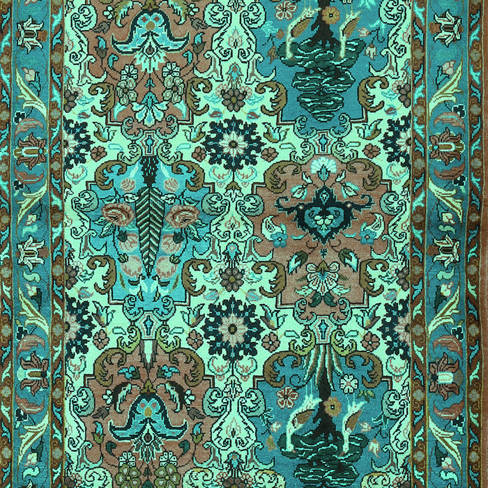 Machine Washable Persian Turquoise Traditional Area Rugs, wshtr2350turq