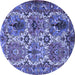 Round Persian Blue Traditional Rug, tr2350blu