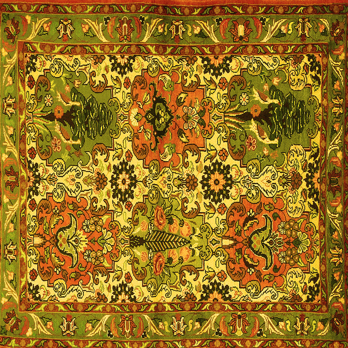 Square Persian Yellow Traditional Rug, tr2350yw