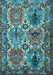 Machine Washable Persian Light Blue Traditional Rug, wshtr2350lblu