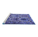 Sideview of Machine Washable Persian Blue Traditional Rug, wshtr2350blu