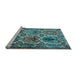 Sideview of Machine Washable Persian Light Blue Traditional Rug, wshtr2350lblu