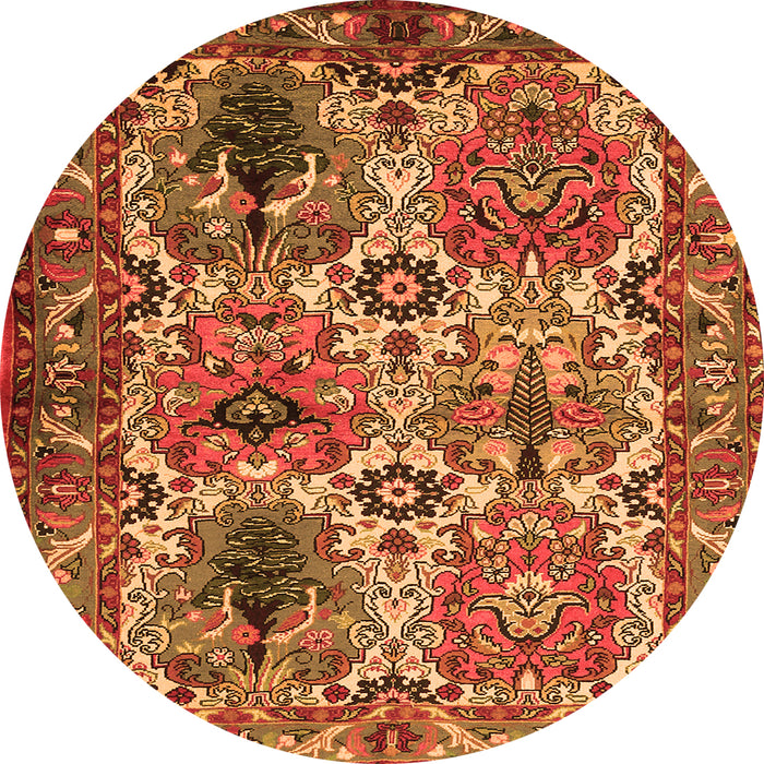 Machine Washable Persian Orange Traditional Area Rugs, wshtr2350org