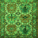 Round Machine Washable Persian Green Traditional Area Rugs, wshtr2350grn