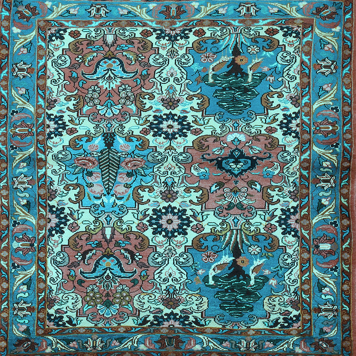 Square Persian Light Blue Traditional Rug, tr2350lblu