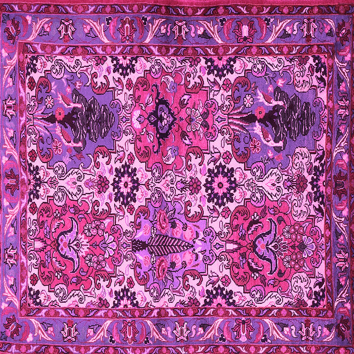 Square Machine Washable Persian Pink Traditional Rug, wshtr2350pnk