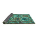 Sideview of Persian Turquoise Traditional Rug, tr2350turq