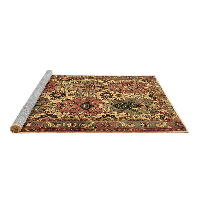 Sideview of Machine Washable Persian Brown Traditional Rug, wshtr2350brn