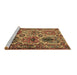 Sideview of Machine Washable Persian Brown Traditional Rug, wshtr2350brn