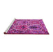 Sideview of Machine Washable Persian Pink Traditional Rug, wshtr2350pnk