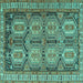 Square Machine Washable Persian Turquoise Traditional Area Rugs, wshtr2351turq