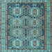 Square Machine Washable Persian Light Blue Traditional Rug, wshtr2351lblu