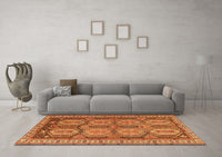 Machine Washable Persian Orange Traditional Rug, wshtr2351org