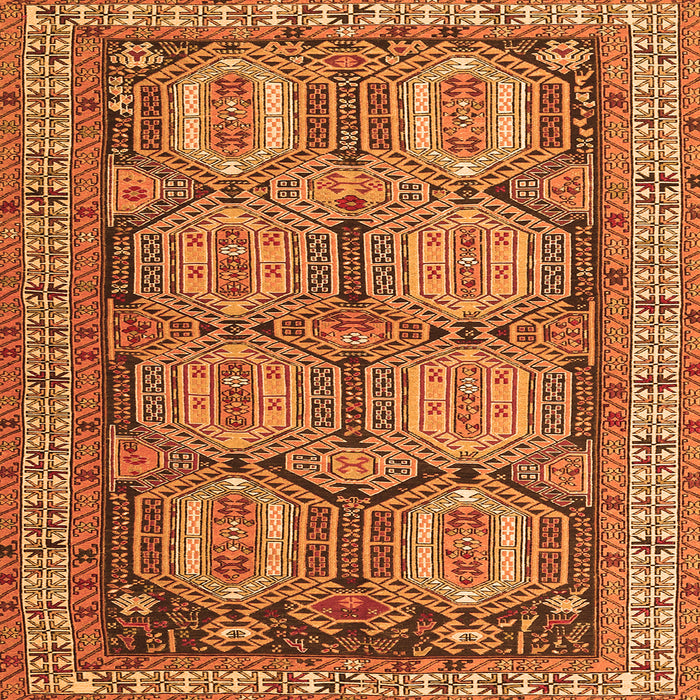 Serging Thickness of Persian Orange Traditional Rug, tr2351org