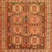 Serging Thickness of Persian Orange Traditional Rug, tr2351org
