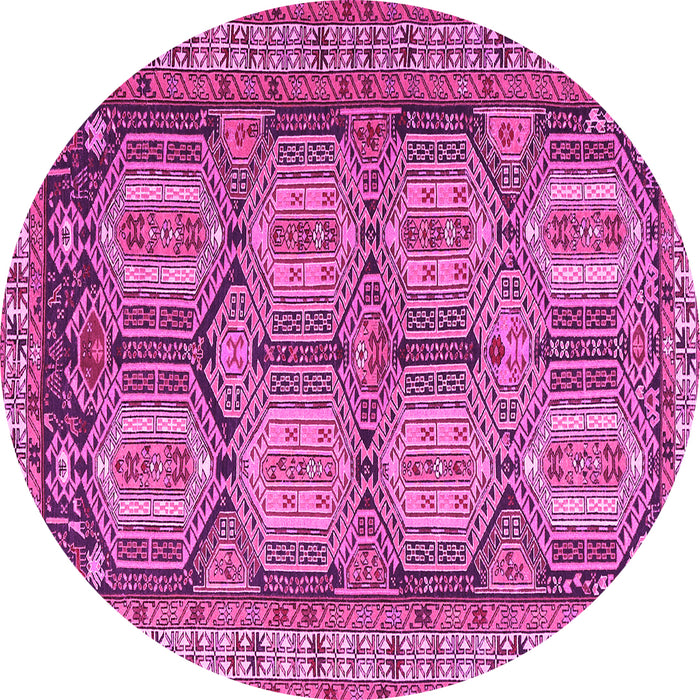 Round Persian Pink Traditional Rug, tr2351pnk