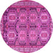 Round Persian Pink Traditional Rug, tr2351pnk