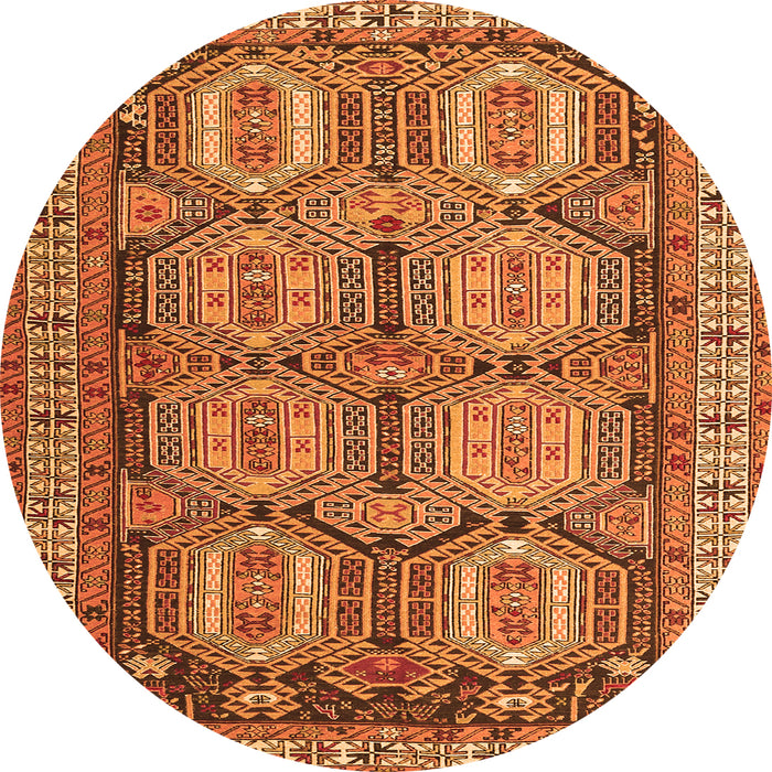 Square Persian Orange Traditional Rug, tr2351org