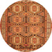 Square Persian Orange Traditional Rug, tr2351org